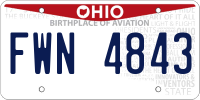 OH license plate FWN4843