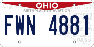 OH license plate FWN4881