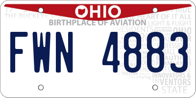 OH license plate FWN4883