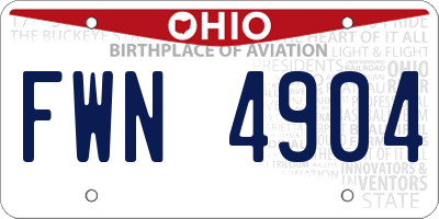 OH license plate FWN4904