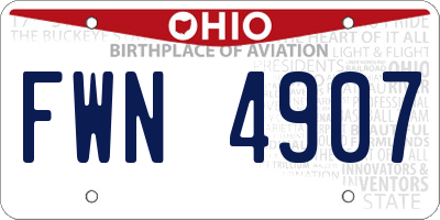 OH license plate FWN4907