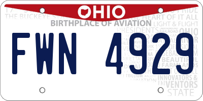 OH license plate FWN4929