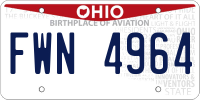 OH license plate FWN4964