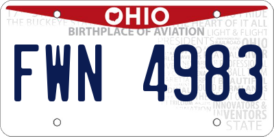 OH license plate FWN4983