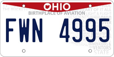 OH license plate FWN4995