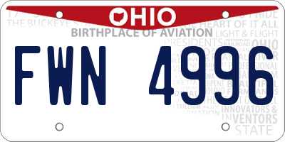 OH license plate FWN4996