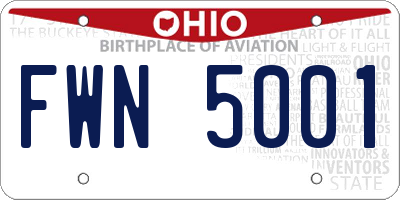 OH license plate FWN5001