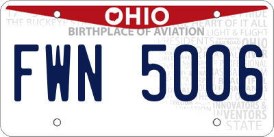 OH license plate FWN5006