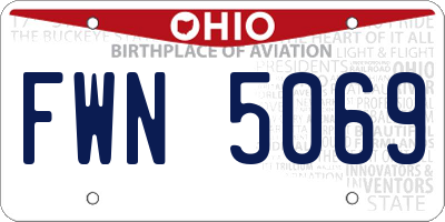 OH license plate FWN5069