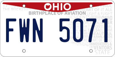 OH license plate FWN5071