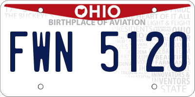 OH license plate FWN5120