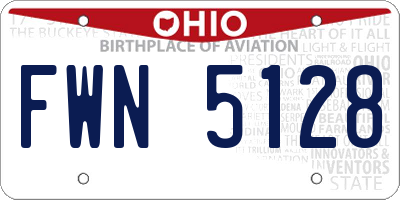 OH license plate FWN5128