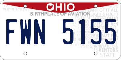 OH license plate FWN5155