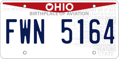 OH license plate FWN5164