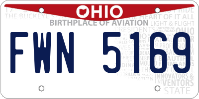 OH license plate FWN5169