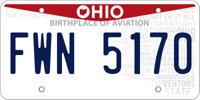 OH license plate FWN5170