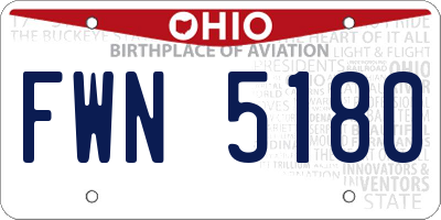 OH license plate FWN5180