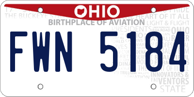 OH license plate FWN5184