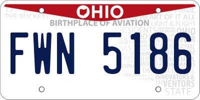 OH license plate FWN5186