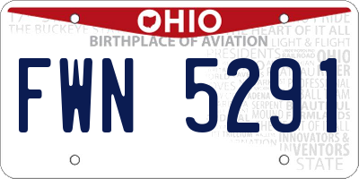 OH license plate FWN5291