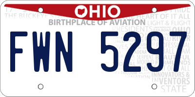 OH license plate FWN5297