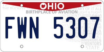 OH license plate FWN5307