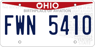 OH license plate FWN5410