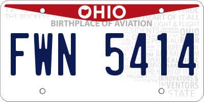 OH license plate FWN5414