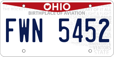 OH license plate FWN5452