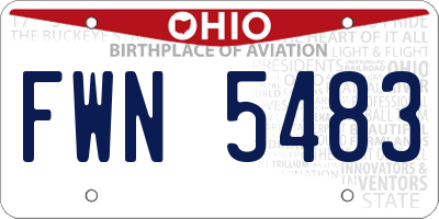 OH license plate FWN5483