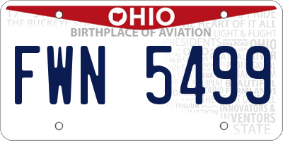 OH license plate FWN5499