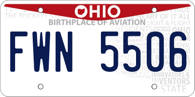 OH license plate FWN5506