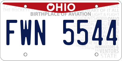 OH license plate FWN5544
