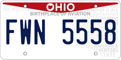 OH license plate FWN5558