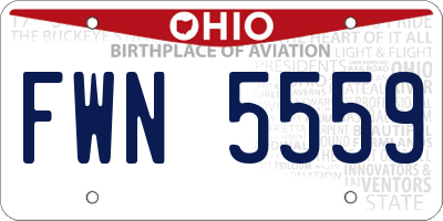 OH license plate FWN5559