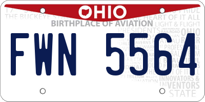 OH license plate FWN5564