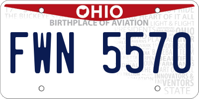 OH license plate FWN5570