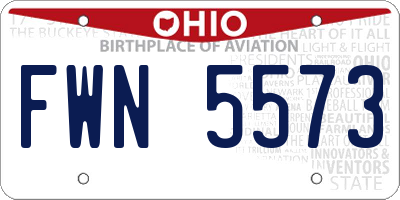 OH license plate FWN5573