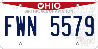 OH license plate FWN5579