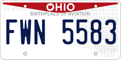 OH license plate FWN5583