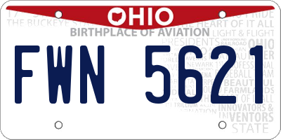 OH license plate FWN5621