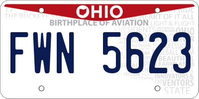 OH license plate FWN5623