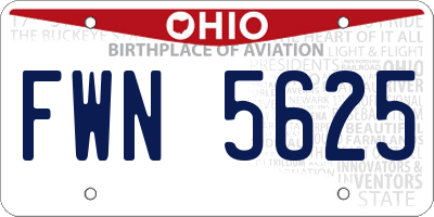 OH license plate FWN5625