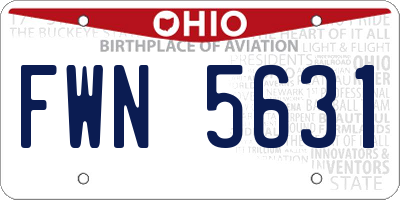 OH license plate FWN5631
