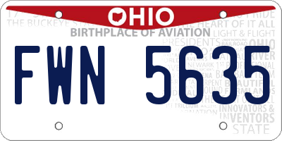 OH license plate FWN5635