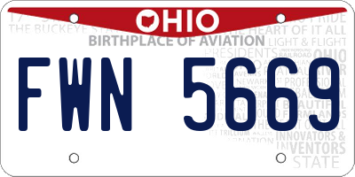 OH license plate FWN5669