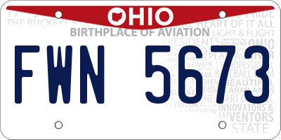OH license plate FWN5673