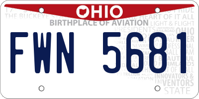 OH license plate FWN5681