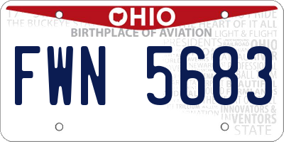 OH license plate FWN5683