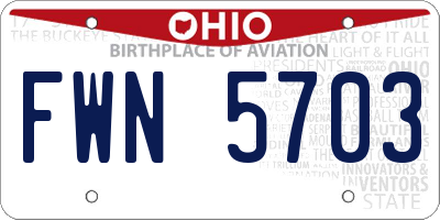 OH license plate FWN5703